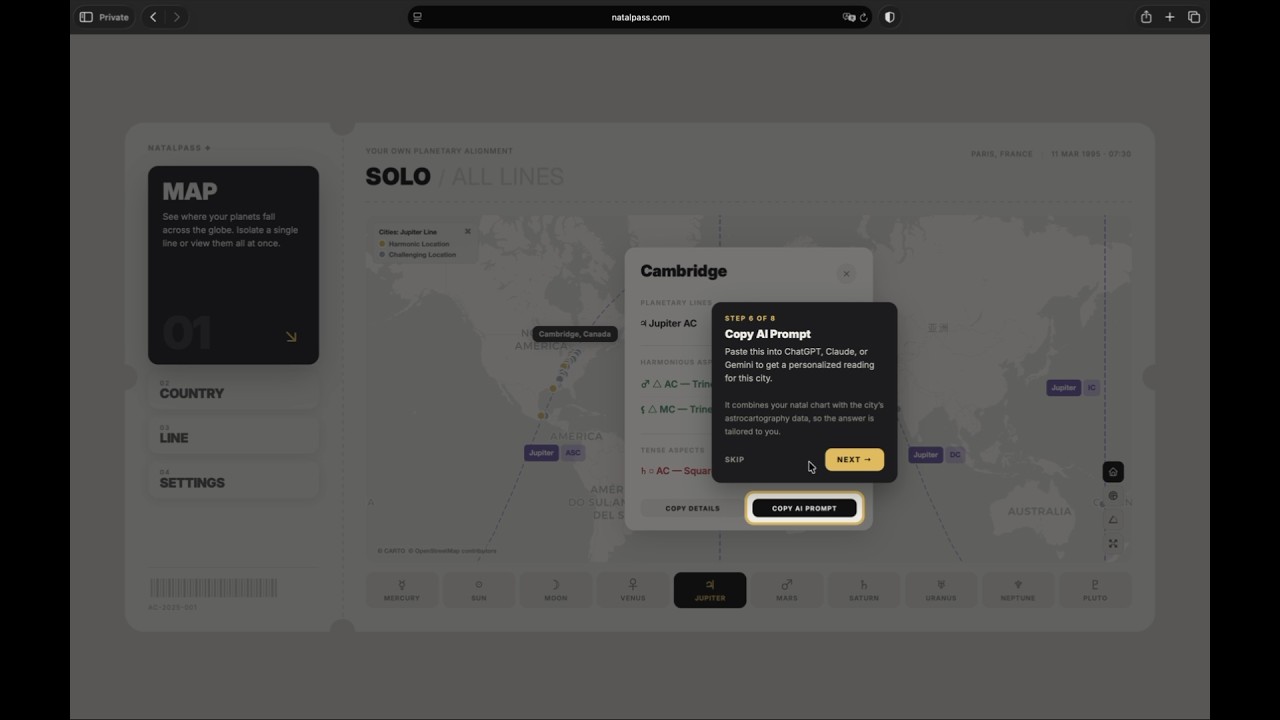 NatalPass video tutorial: astrocartography explained in 5 minutes